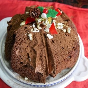 クリスマスの簡単☆濃厚ガナッシュチョコケーキ♪
